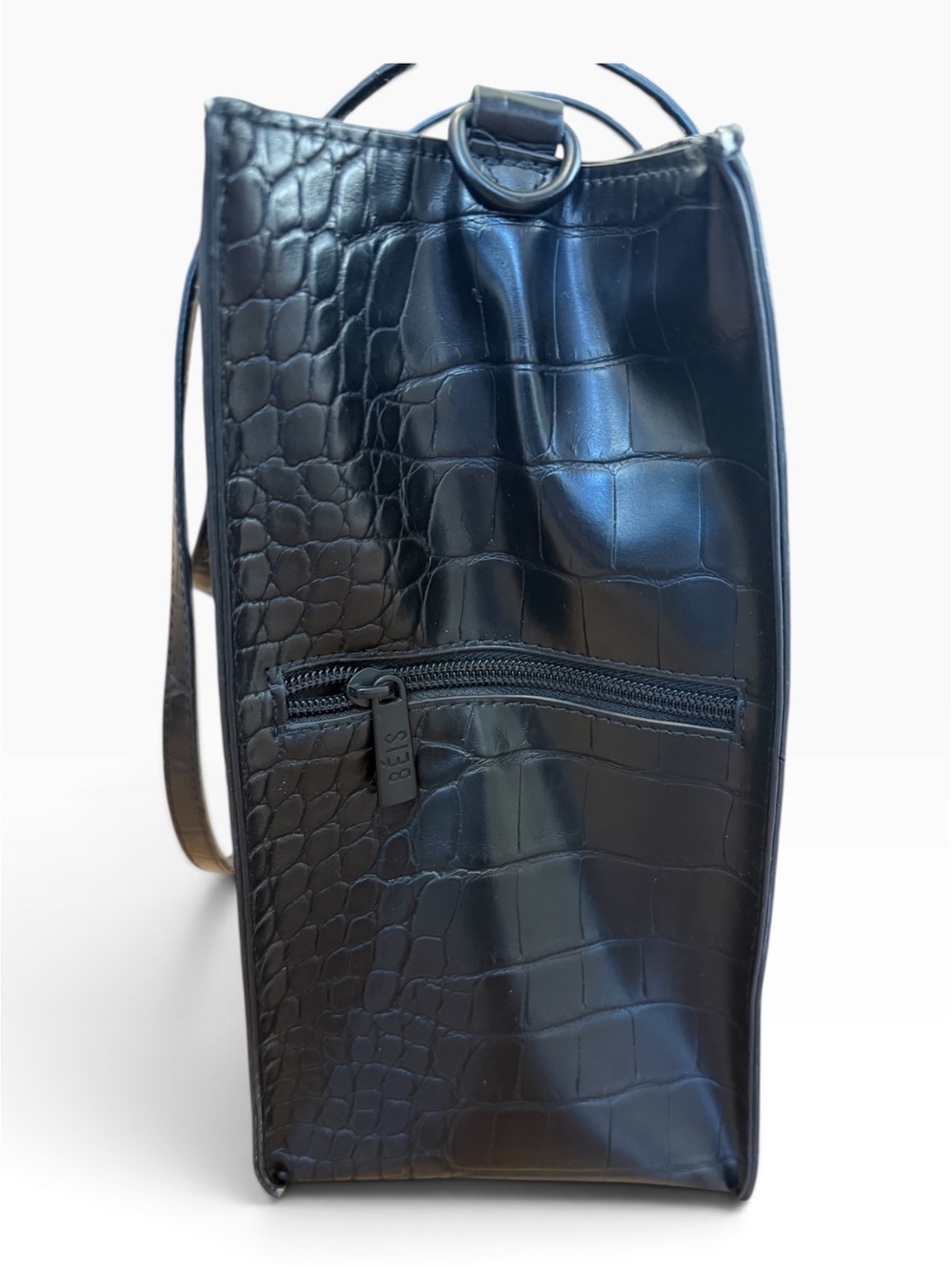 BÉIS The Work Tote Black Croc Embossed Laptop Travel Bag Standard Size - Picture 6 of 10